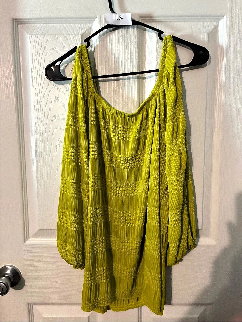 Cato Crinkle Blouse in Green Size Large